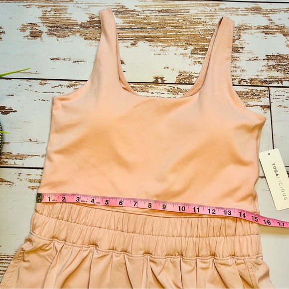 Yogalicious | Blush Pink Lux Pati Romper size Large NWT - Picture 3 of 11